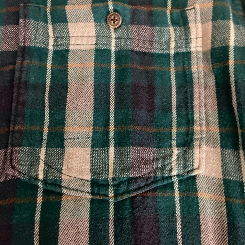 Toad&Co Dually Plaid Flannel Shirt Organic Cotton Size XL Double Layer Green - Picture 12 of 13